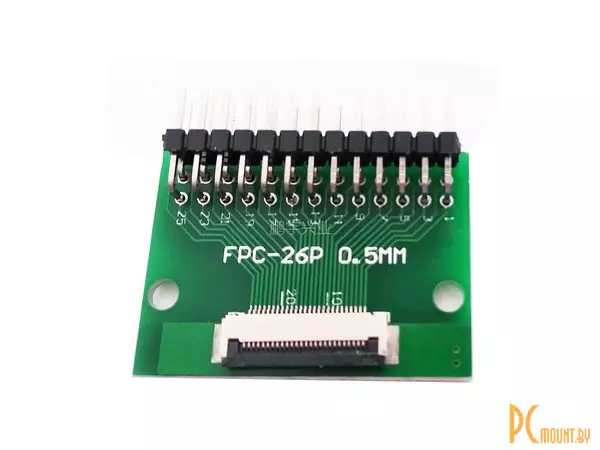 FFC/FPC-26P-0.5 Макетная плата переходник FFC 26pin шаг 0.5мм на DIP 2.54 изогнутые пины
